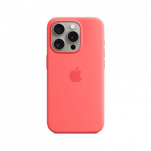 Чехол силиконовый MagSafe iPhone 15 Pro, гуава